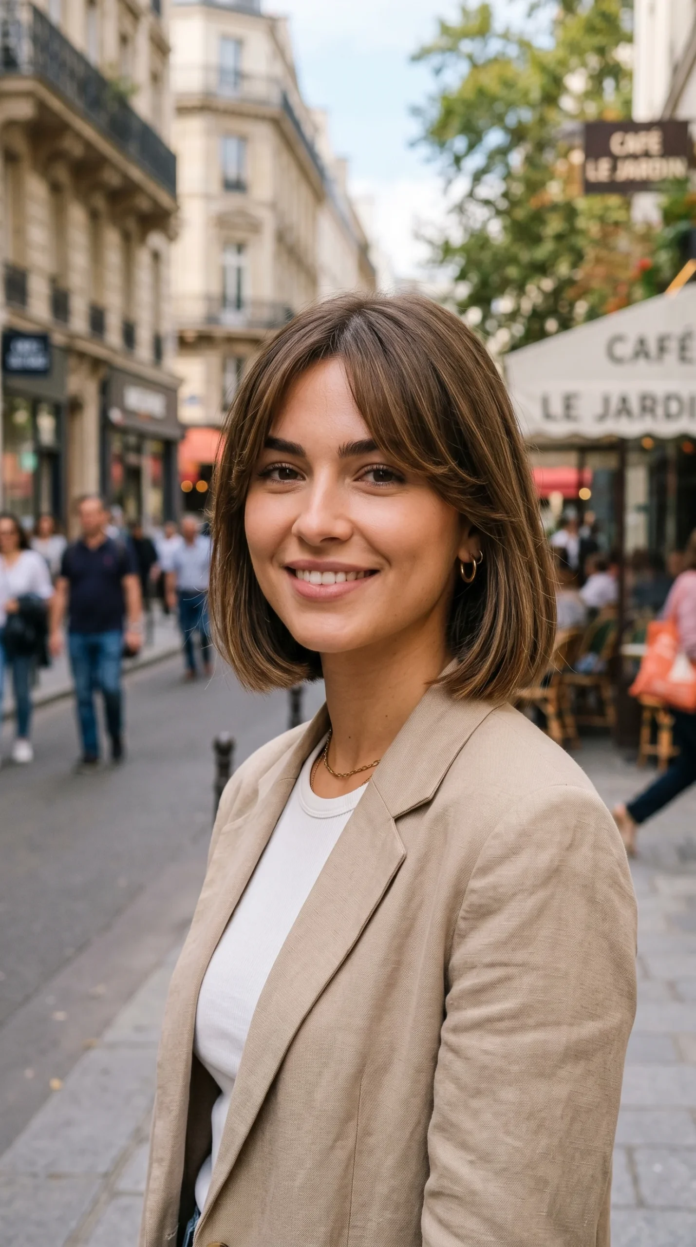 Curtain bangs bob hairstyle