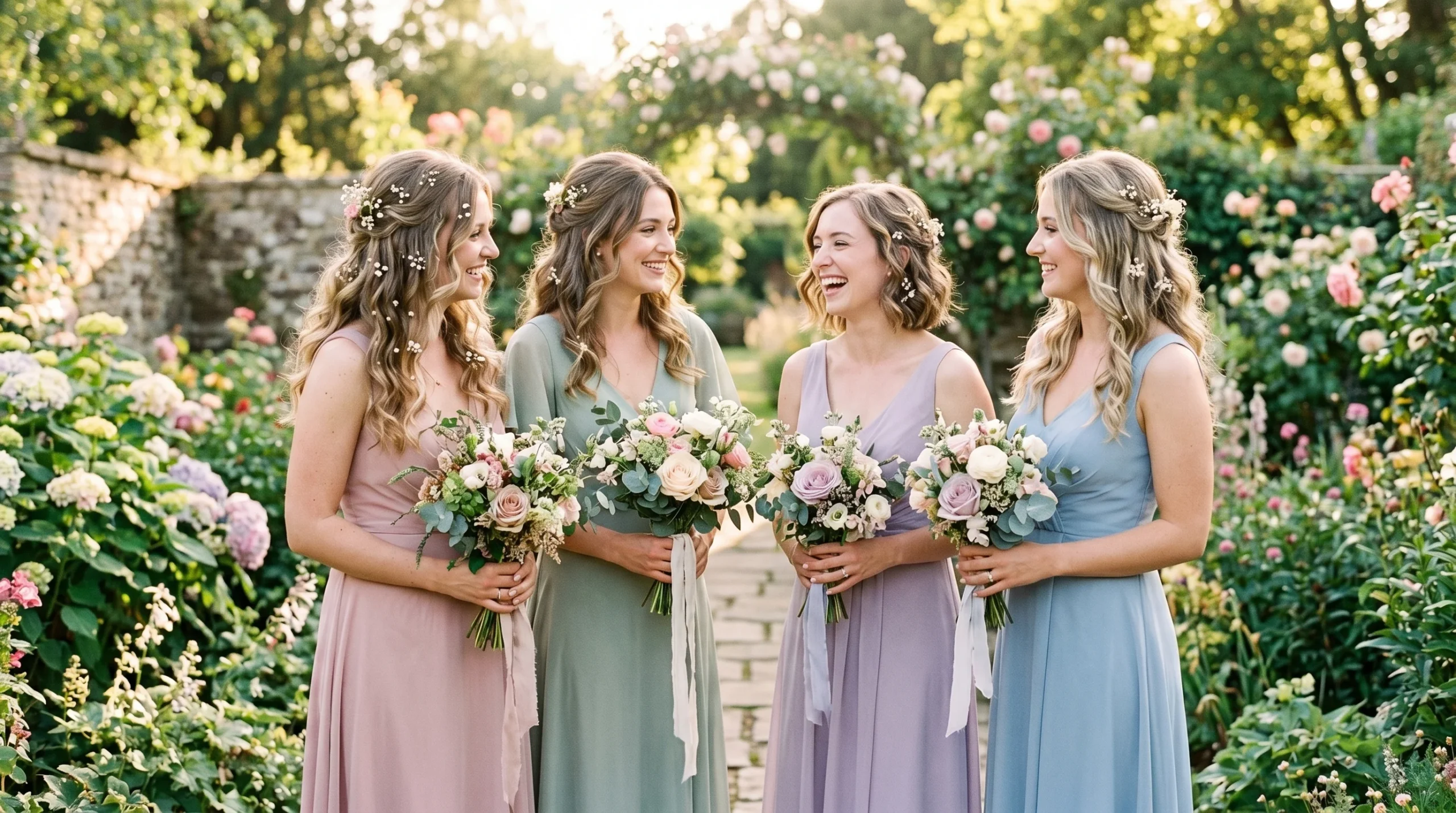 Bridal and bridesmaid hairstyles