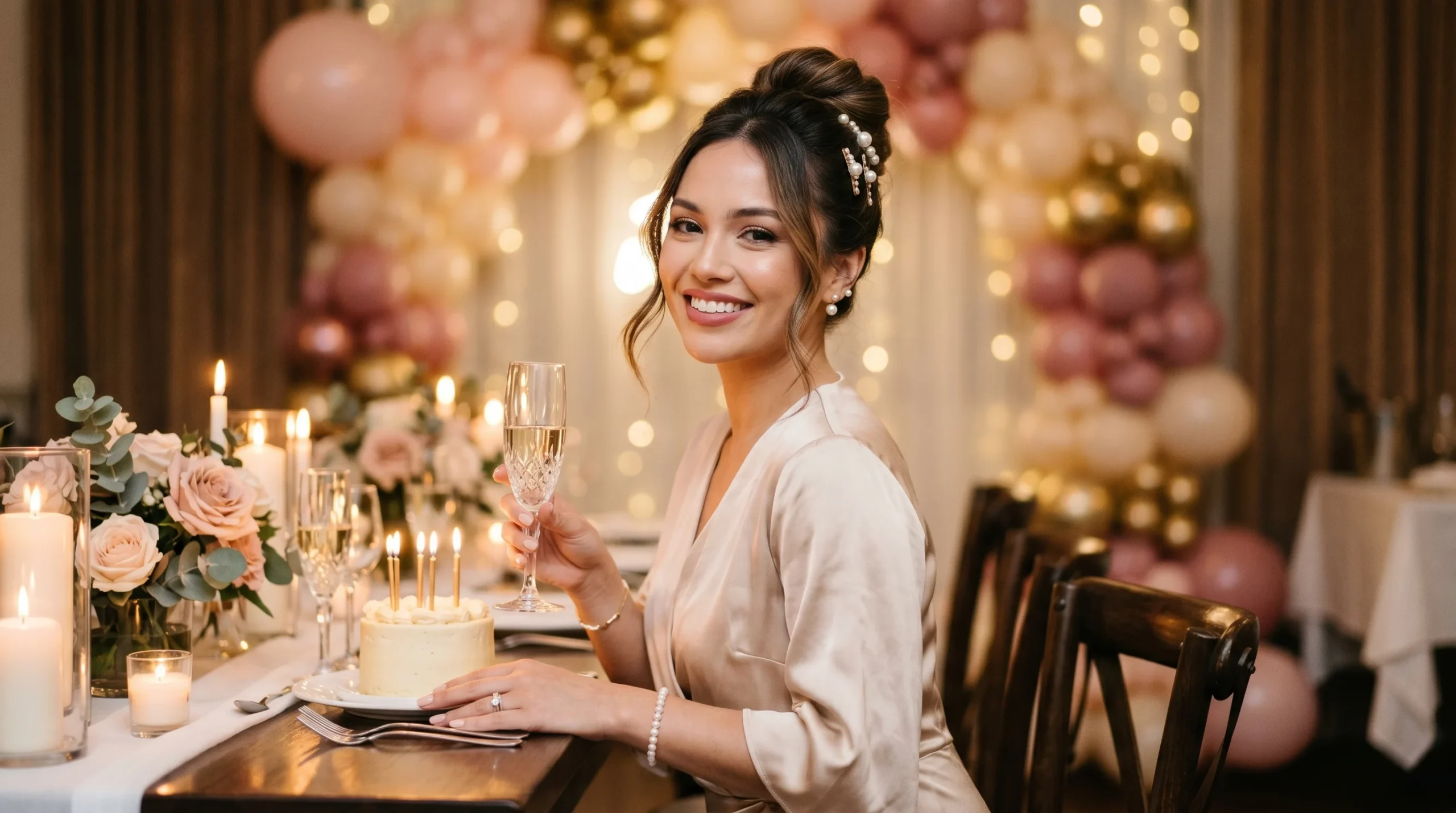 Birthday hairstyle with bun